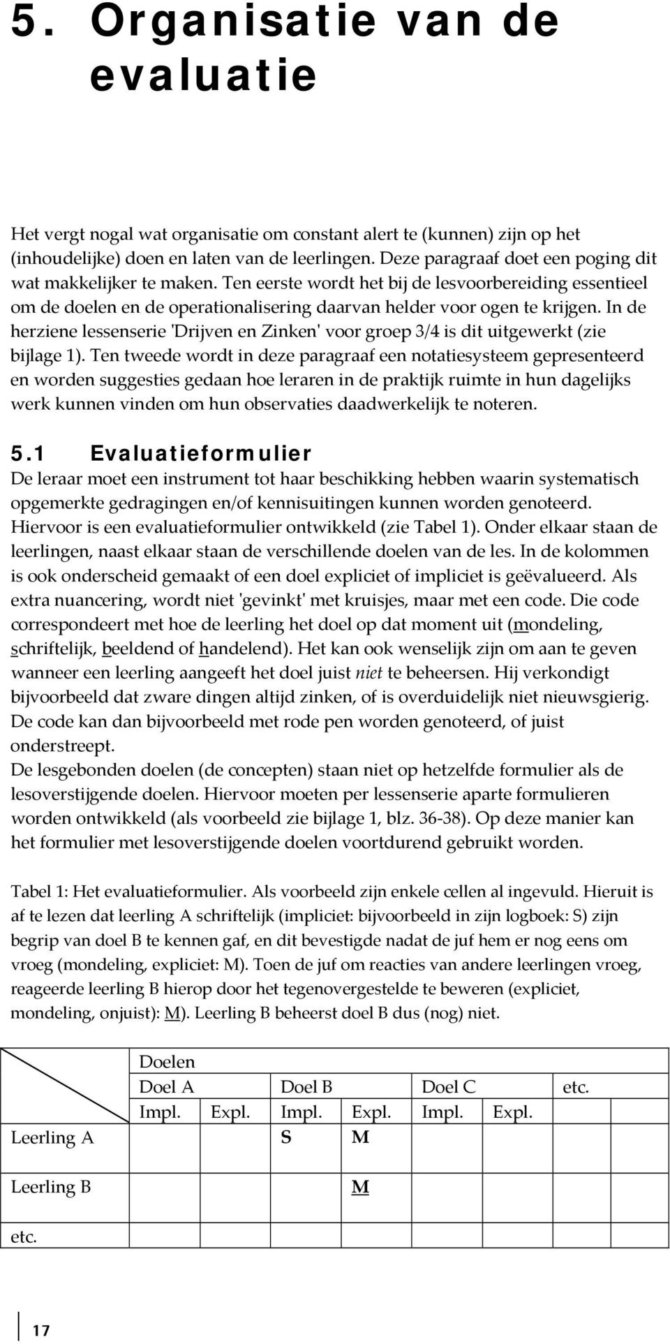 In de herziene lessenserie ʹDrijven en Zinkenʹ voor groep 3/4 is dit uitgewerkt (zie bijlage 1).