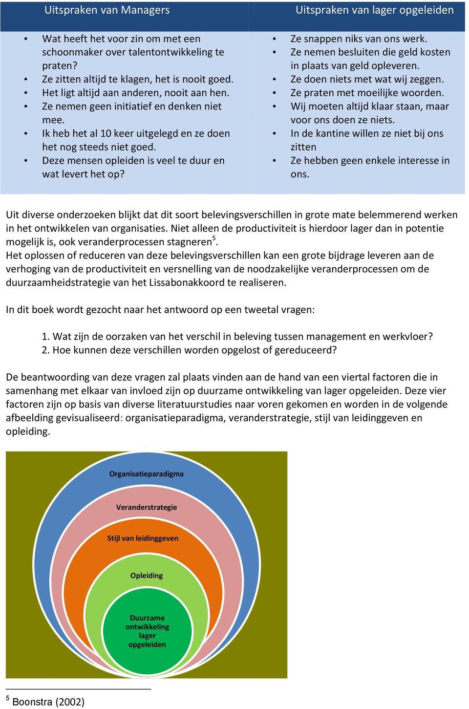 Deze mensen opleiden is veel te duur en wat levert het op? Ze snappen niks van ons werk. Ze nemen besluiten die geld kosten in plaats van geld opleveren. Ze doen niets met wat wij zeggen.