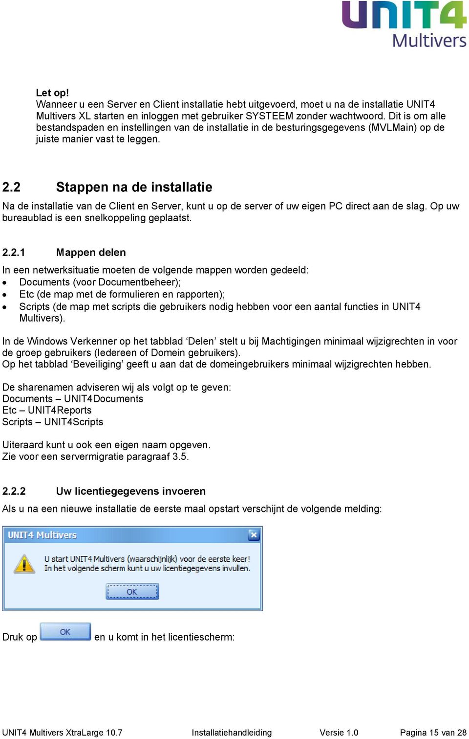 2 Stappen na de installatie Na de installatie van de Client en Server, kunt u op de server of uw eigen PC direct aan de slag. Op uw bureaublad is een snelkoppeling geplaatst. 2.2.1 Mappen delen In