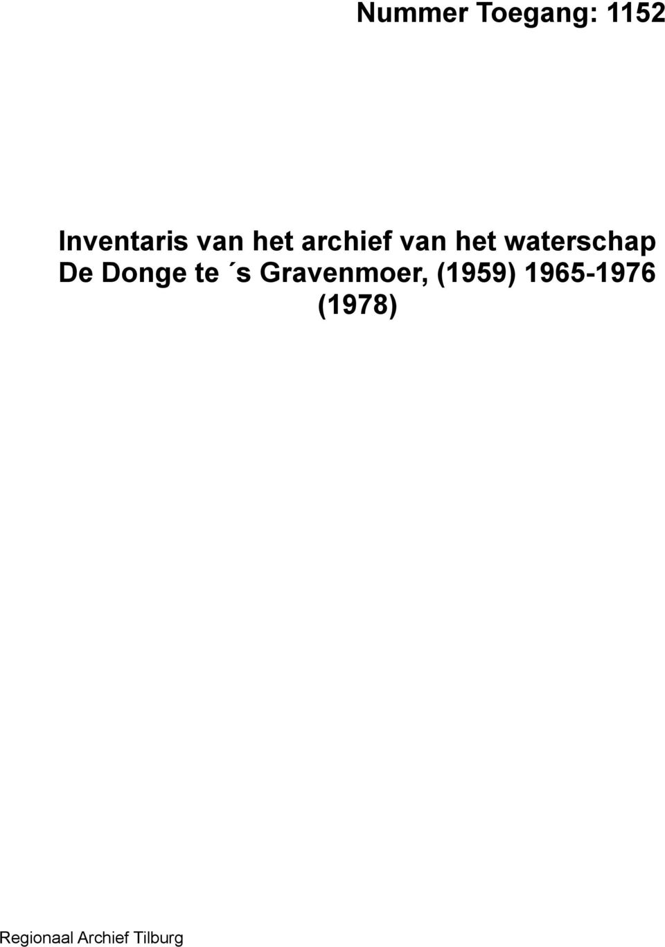 Donge te s Gravenmoer, (1959)