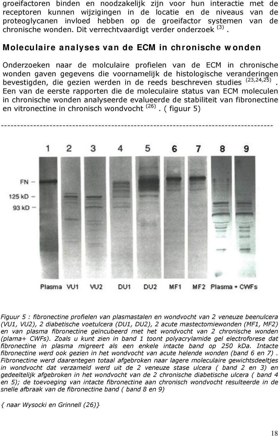 Moleculaire analyses van de ECM in chronische wonden Onderzoeken naar de molculaire profielen van de ECM in chronische wonden gaven gegevens die voornamelijk de histologische veranderingen