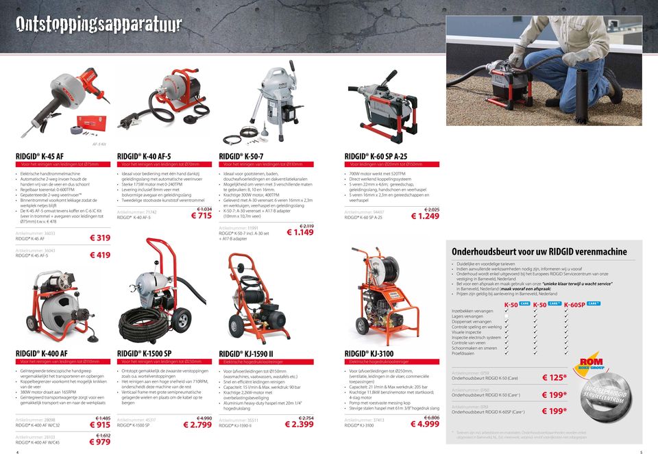 Regelbaar toerental: 0-600TPM Gepatenteerde 2-weg veerinvoer Binnentrommel voorkomt lekkage zodat de werkplek netjes blijft De K-45 AF-5 omvat tevens koffer en C-6 IC Kit (veer in trommel avegaren