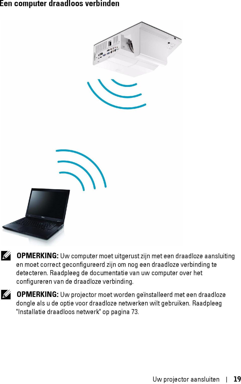 Raadpleeg de documentatie van uw computer over het configureren van de draadloze verbinding.