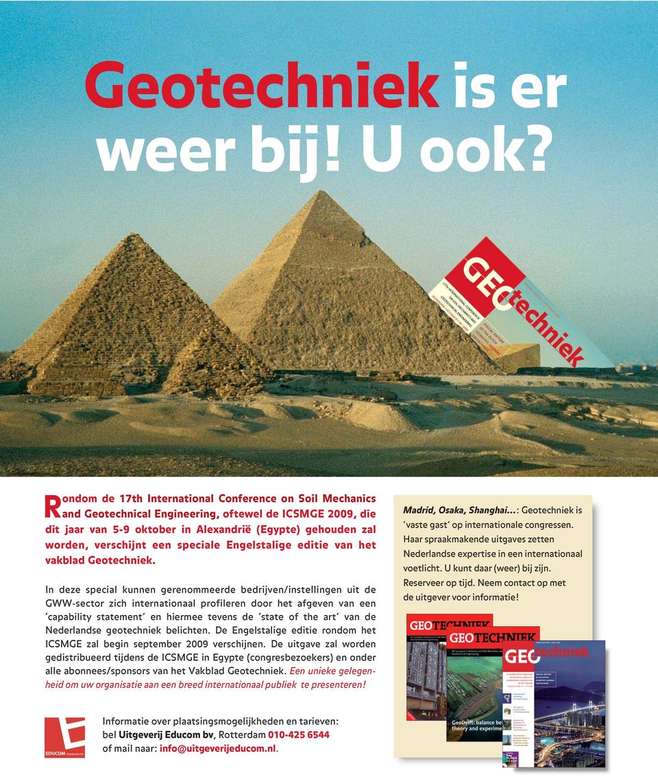 speciale Engelstalige editie van het vakblad Geotechniek.