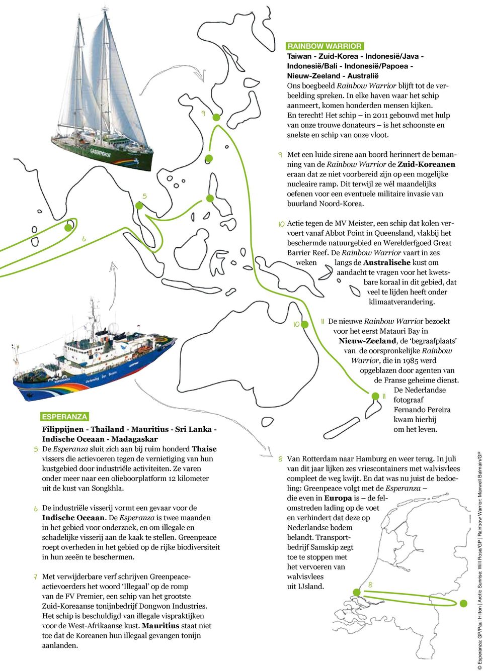 5 9 Met een luide sirene aan boord herinnert de bemanning van de Rainbow Warrior de Zuid-Koreanen eraan dat ze niet voorbereid zijn op een mogelijke nucleaire ramp.