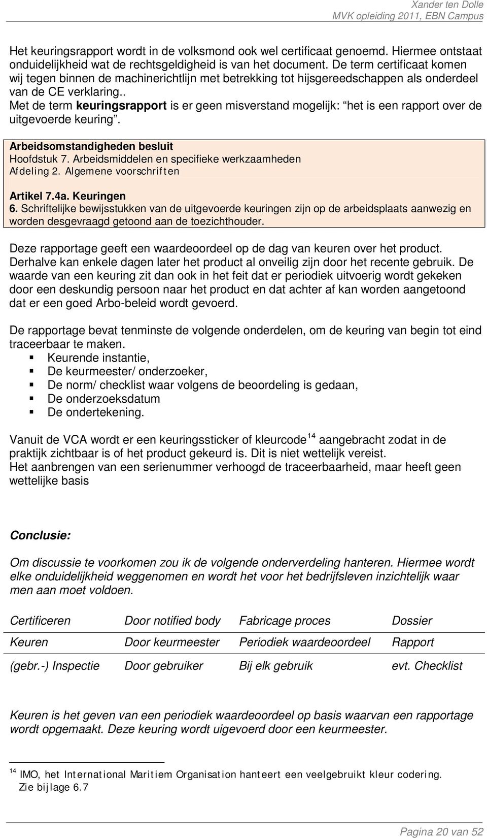 . Met de term keuringsrapport is er geen misverstand mogelijk: het is een rapport over de uitgevoerde keuring. Arbeidsomstandigheden besluit Hoofdstuk 7.