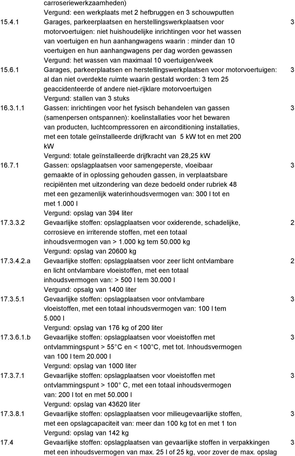 hun aanhangwagens per dag worden gewassen Vergund: het wassen van maximaal 10 voertuigen/week 15.6.