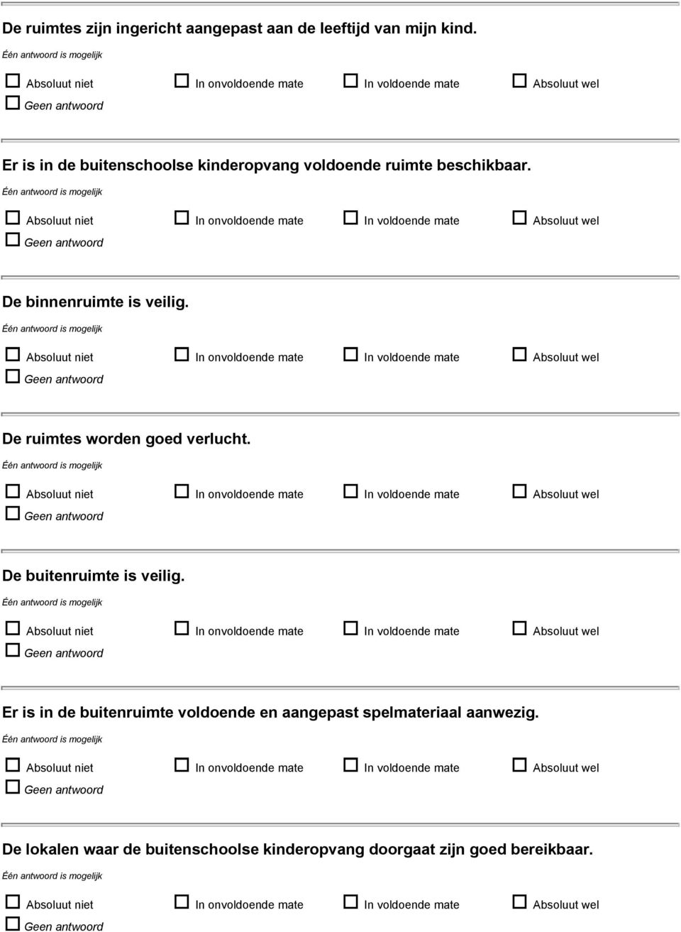 De binnenruimte is veilig. De ruimtes worden goed verlucht. De buitenruimte is veilig.