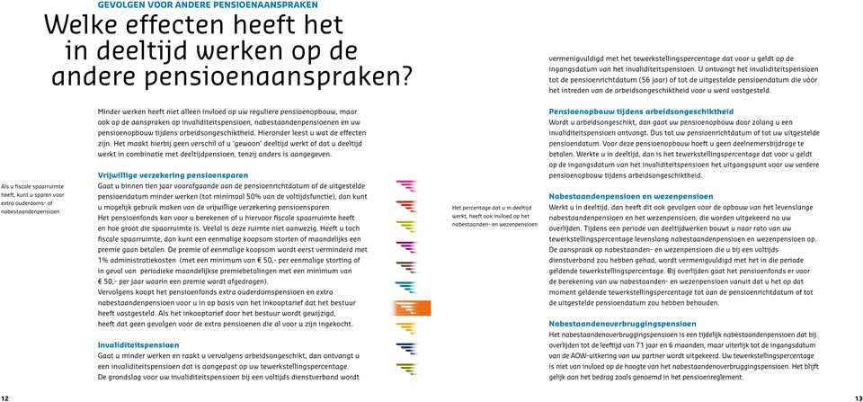 U ontvangt het invaliditeitspen sioen tot de pensioenrichtdatum (56 jaar) of tot de uitgestelde pensioendatum die vóór het intreden van de arbeidsongeschiktheid voor u werd vastgesteld.