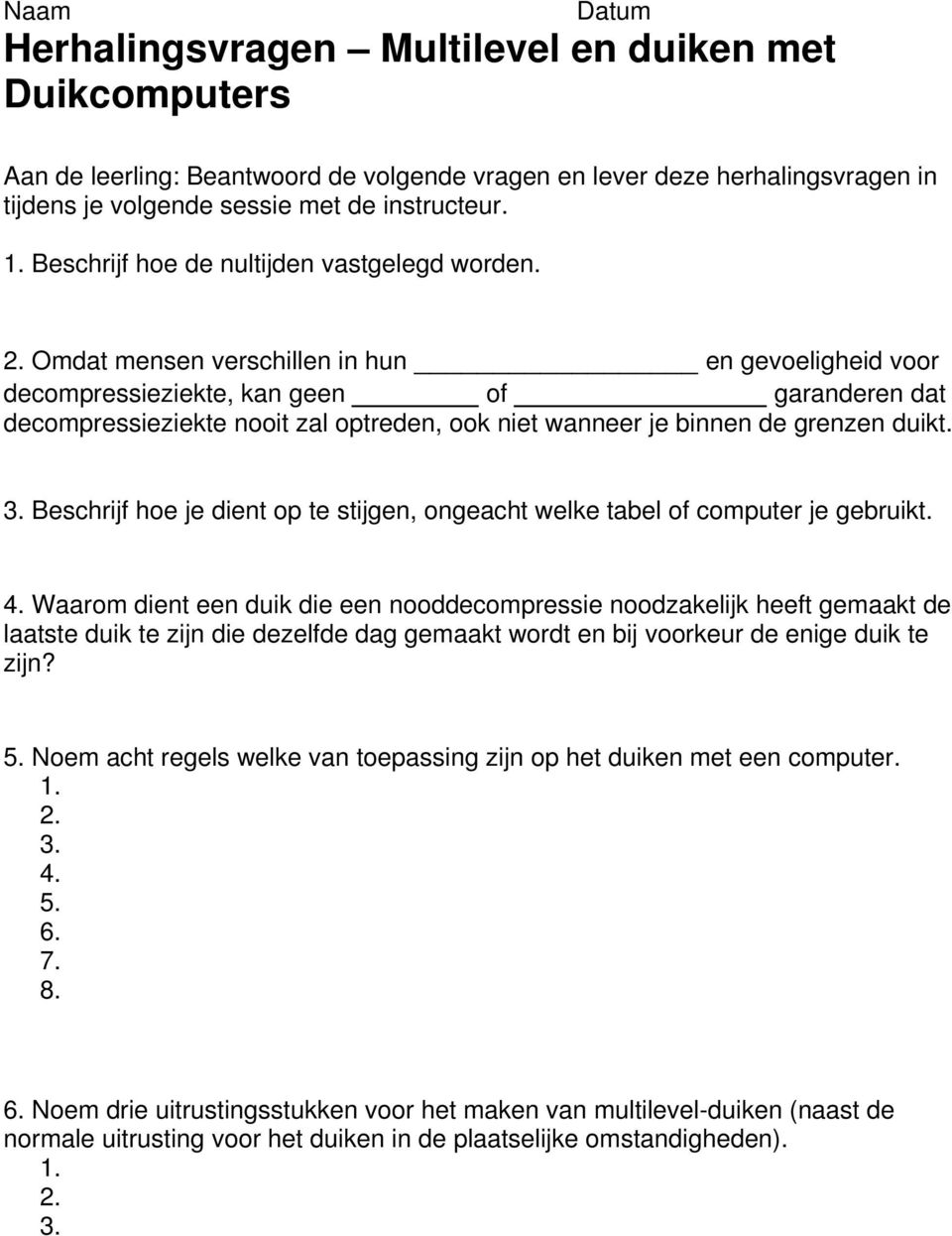 Omdat mensen verschillen in hun en gevoeligheid voor decompressieziekte, kan geen of garanderen dat decompressieziekte nooit zal optreden, ook niet wanneer je binnen de grenzen duikt.