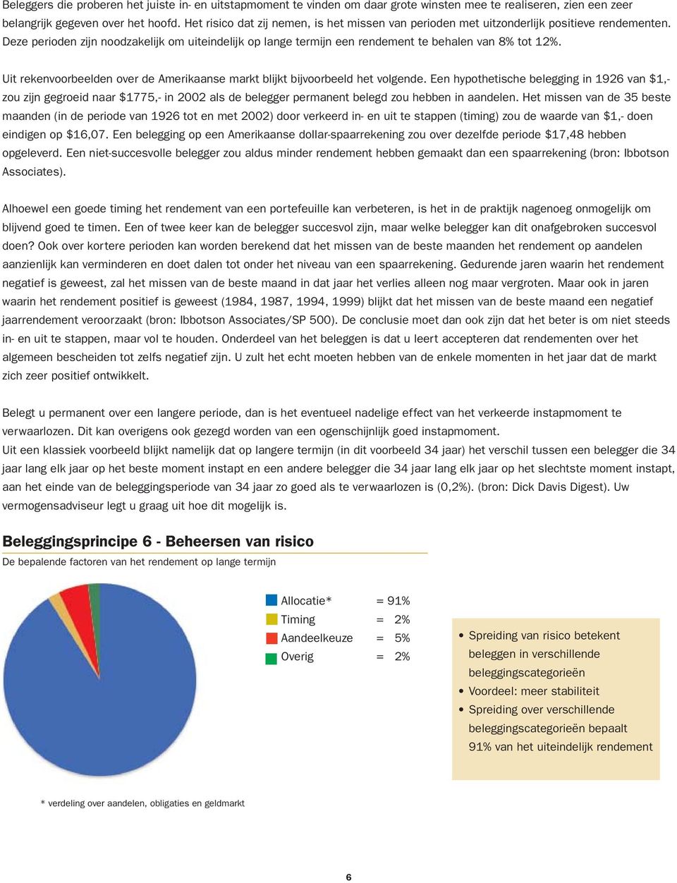 Uit rekenvoorbeelden over de Amerikaanse markt blijkt bijvoorbeeld het volgende.