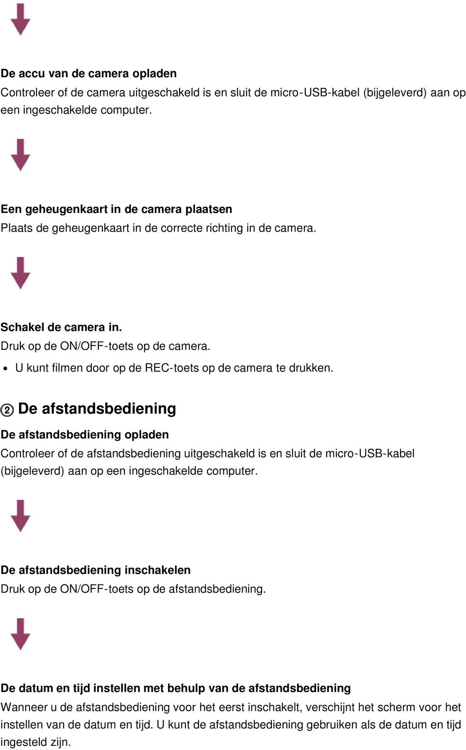 U kunt filmen door op de REC-toets op de camera te drukken.