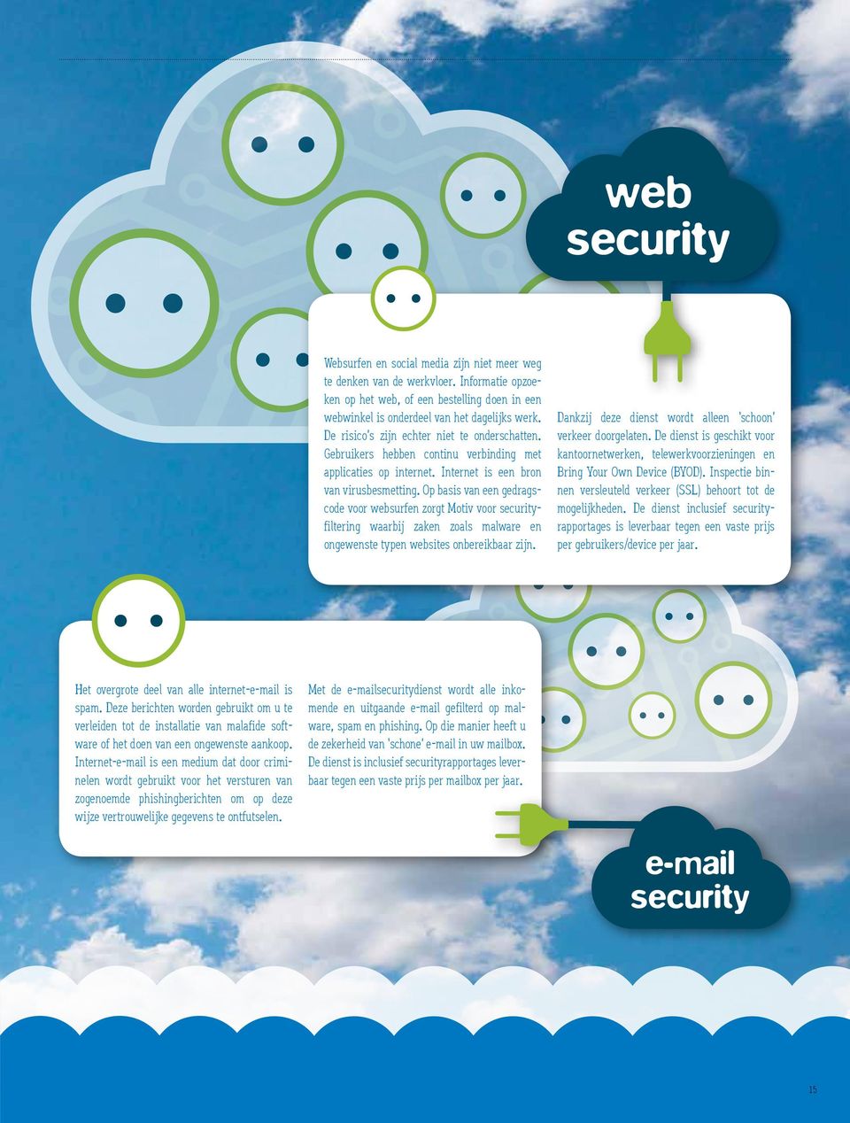 Op basis van een gedragscode voor websurfen zorgt Motiv voor securityfiltering waarbij zaken zoals malware en ongewenste typen websites onbereikbaar zijn.