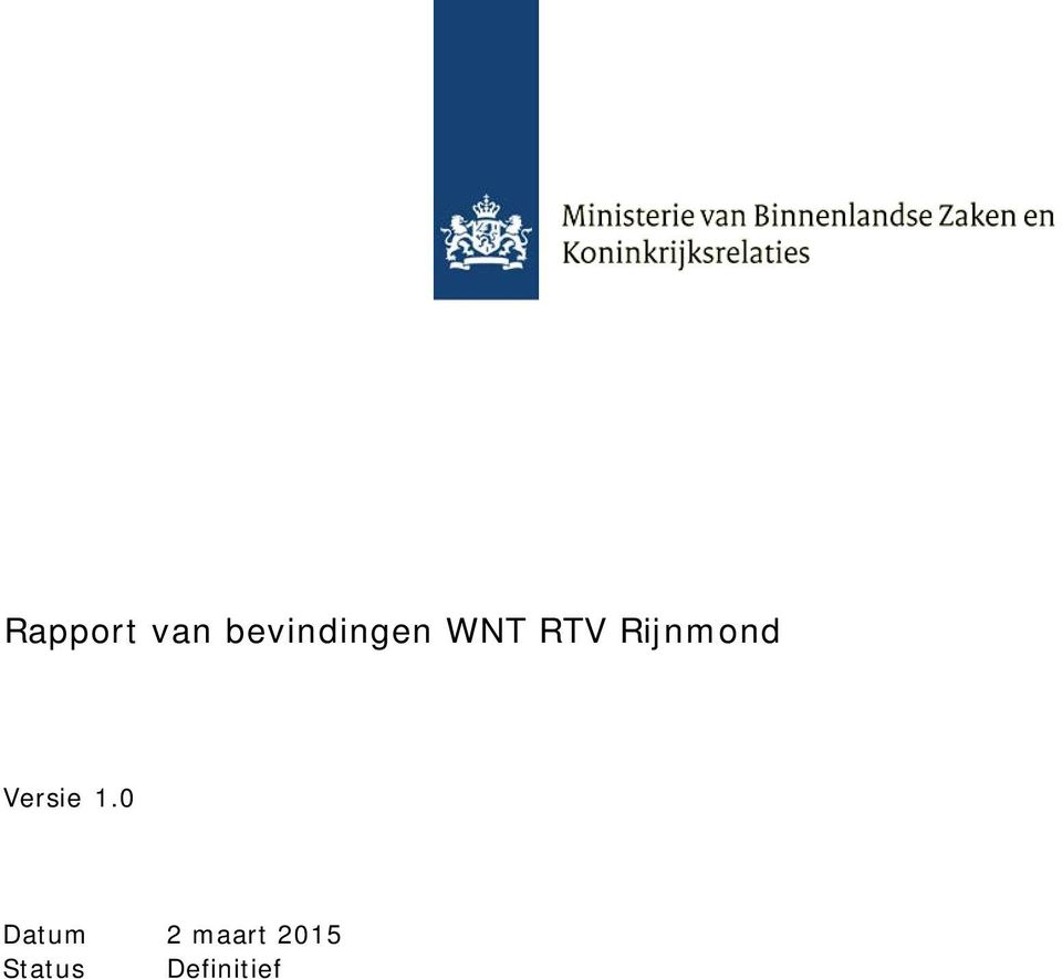 bevindingen WNT RTV Rijnmond