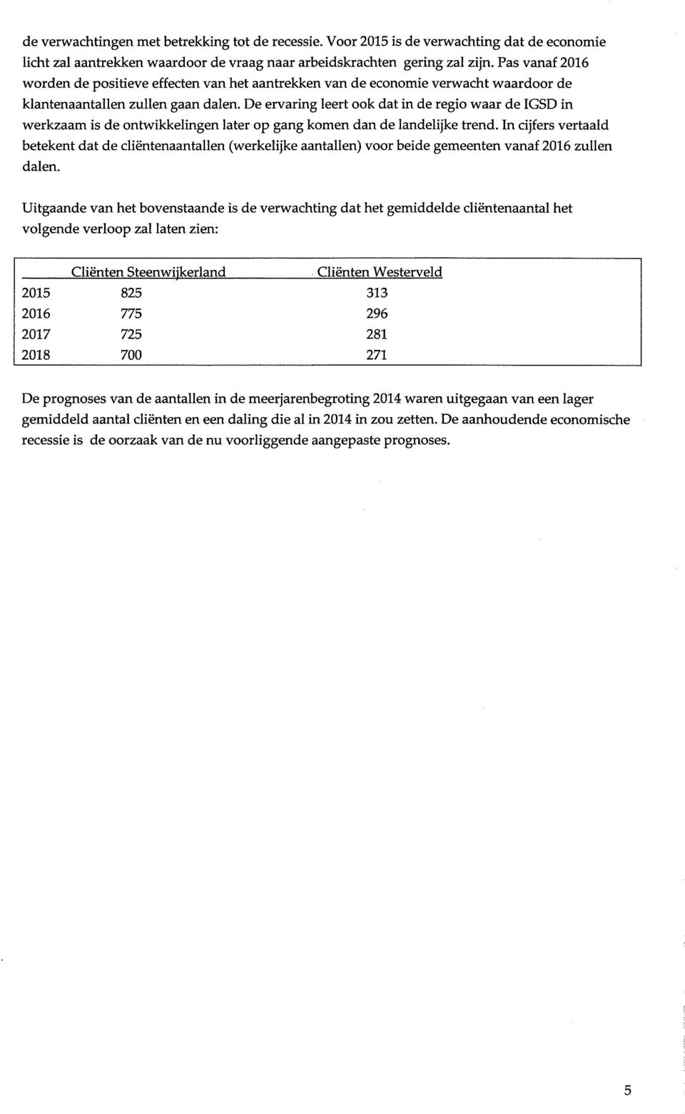 De ervaring leert ook dat in de regio waar de IGSD in werkzaam is de ontwikkelingen later op gang komen dan de landelijke trend.