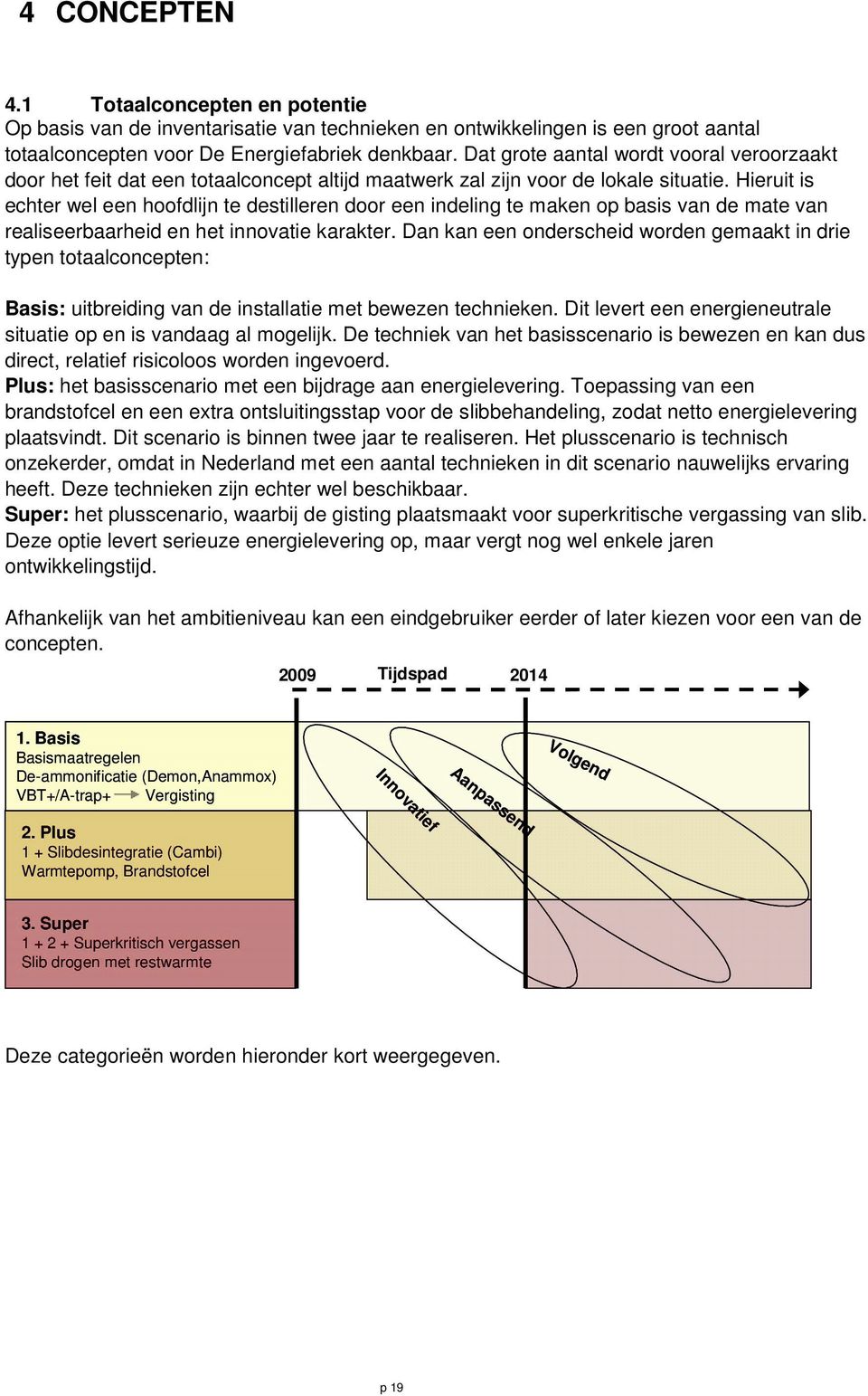 Hieruit is echter wel een hoofdlijn te destilleren door een indeling te maken op basis van de mate van realiseerbaarheid en het innovatie karakter.