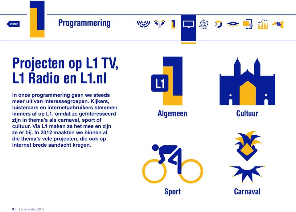 Kijkers, luisteraars en internetgebruikers stemmen immers af op L1, omdat ze geïnteresseerd zijn in thema