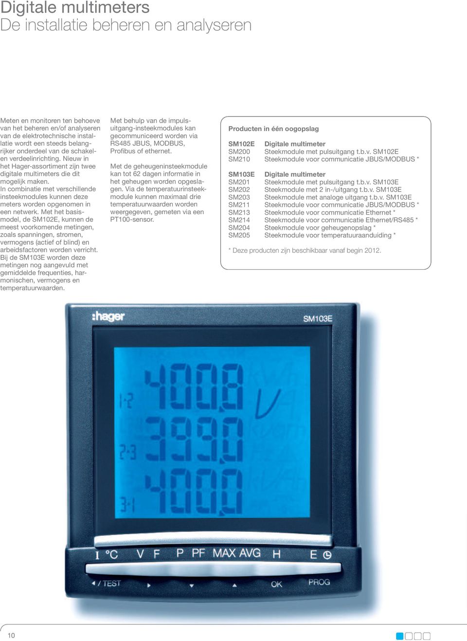 In combinatie met verschillende insteekmodules kunnen deze meters worden opgenomen in een netwerk.