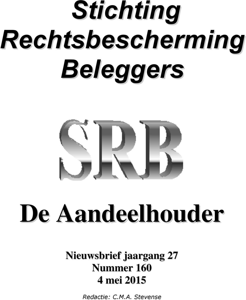 Nieuwsbrief jaargang 27 Nummer