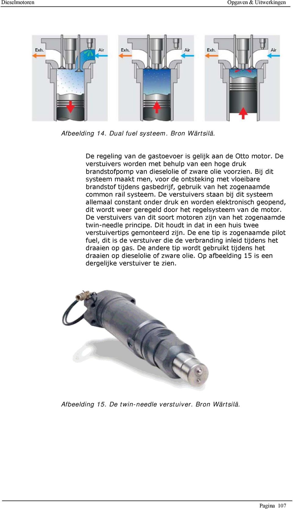 Bij dit systeem maakt men, voor de ontsteking met vloeibare brandstof tijdens gasbedrijf, gebruik van het zogenaamde common rail systeem.