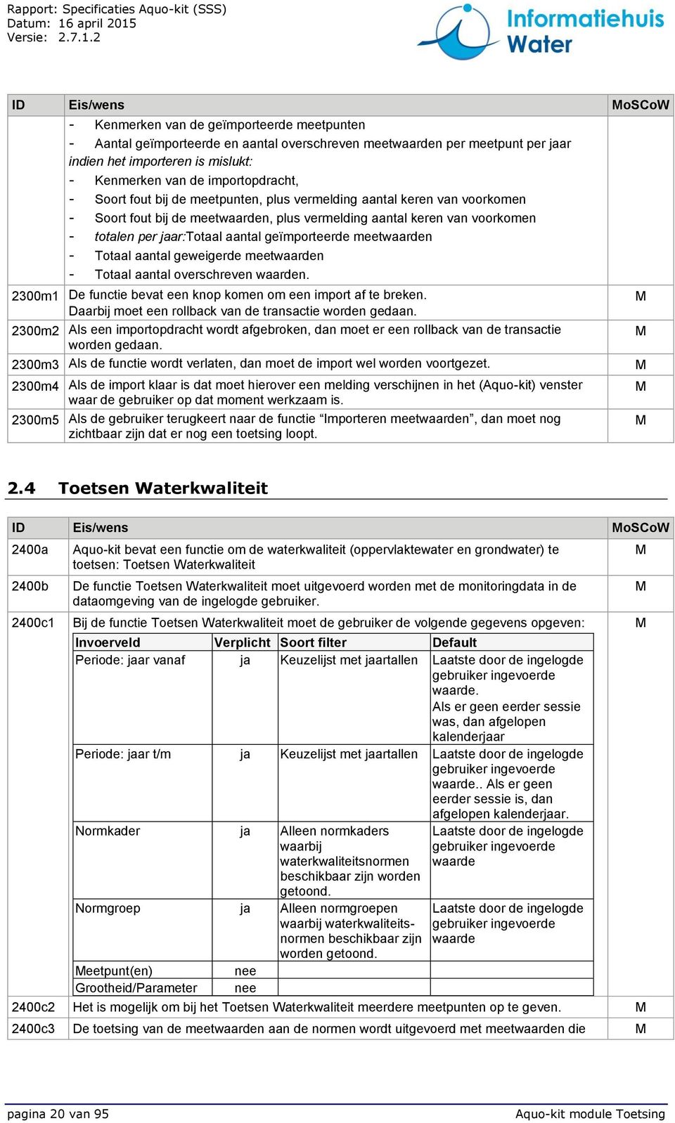 geïmporteerde meetwaarden - Totaal aantal geweigerde meetwaarden - Totaal aantal overschreven waarden. 2300m1 De functie bevat een knop komen om een import af te breken.