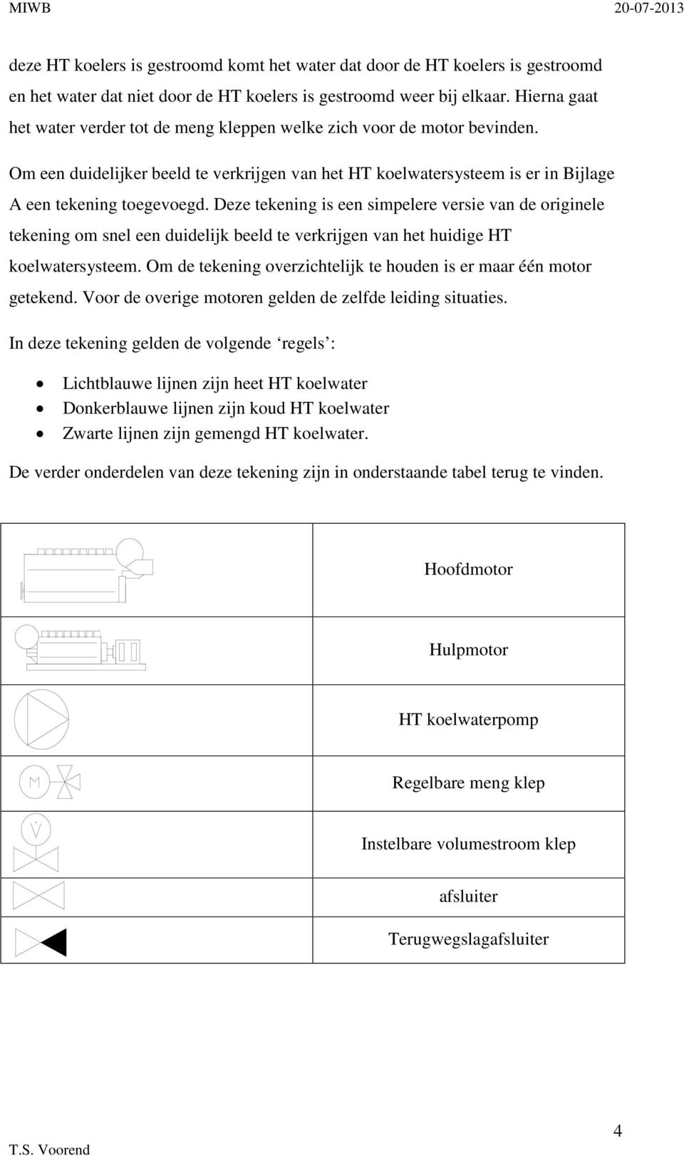 Deze tekening is een simpelere versie van de originele tekening om snel een duidelijk beeld te verkrijgen van het huidige HT koelwatersysteem.