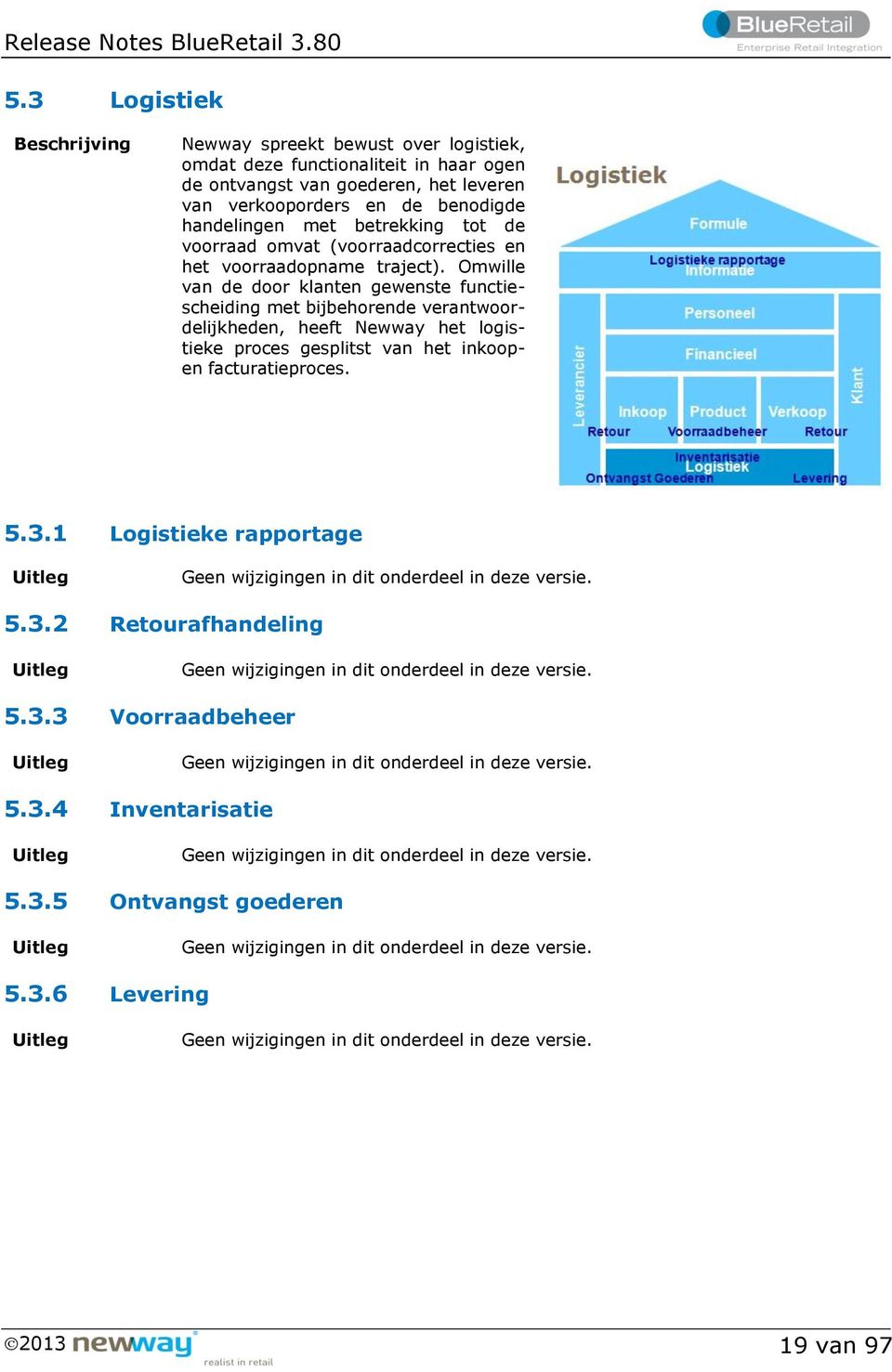 Omwille van de door klanten gewenste functiescheiding met bijbehorende verantwoordelijkheden, heeft Newway het logistieke proces gesplitst van het inkoopen facturatieproces. 5.3.