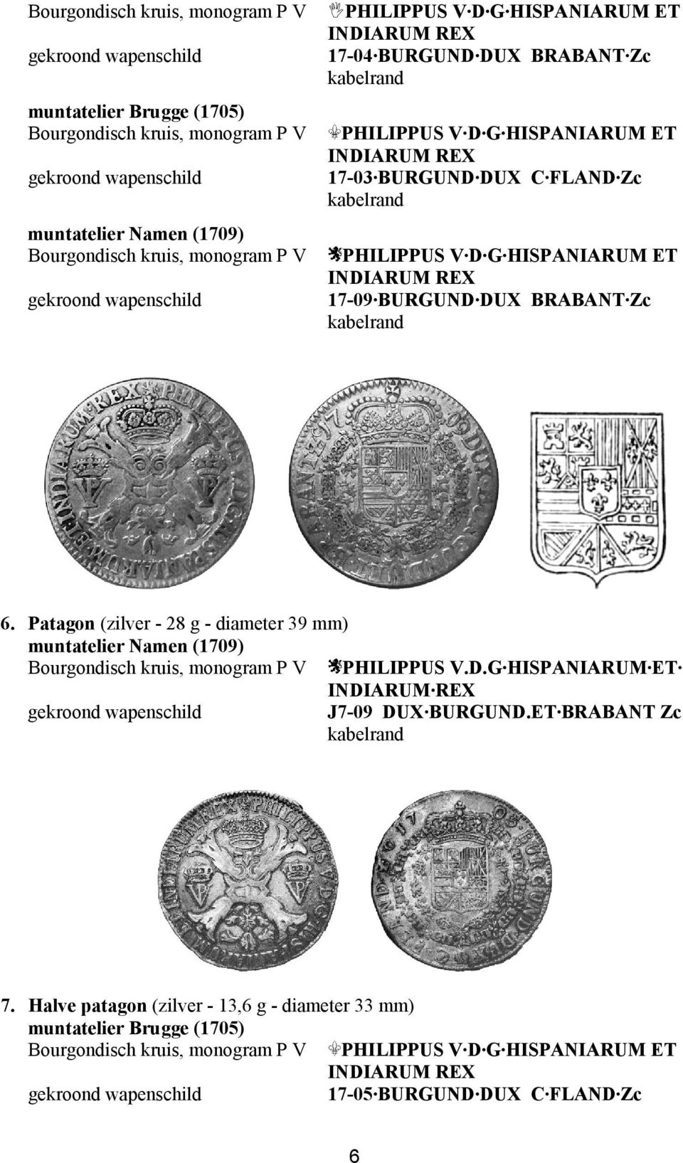 Patagon (zilver - 28 g - diameter 39 mm) Bourgondisch kruis, monogram P V PHILIPPUS V.D.G HISPANIARUM ET INDIARUM REX J7-09 DUX BURGUND.ET BRABANT Zc 7.