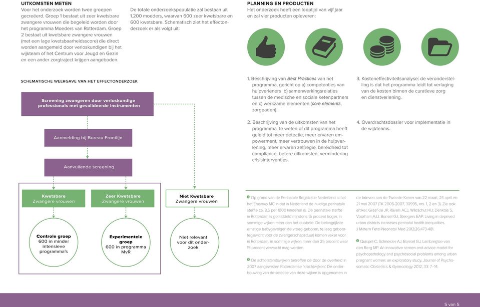 zorgtraject krijgen aangeboden. De totale onderzoekspopulatie zal bestaan uit 1.200 moeders, waarvan 600 zeer kwetsbare en 600 kwetsbare.