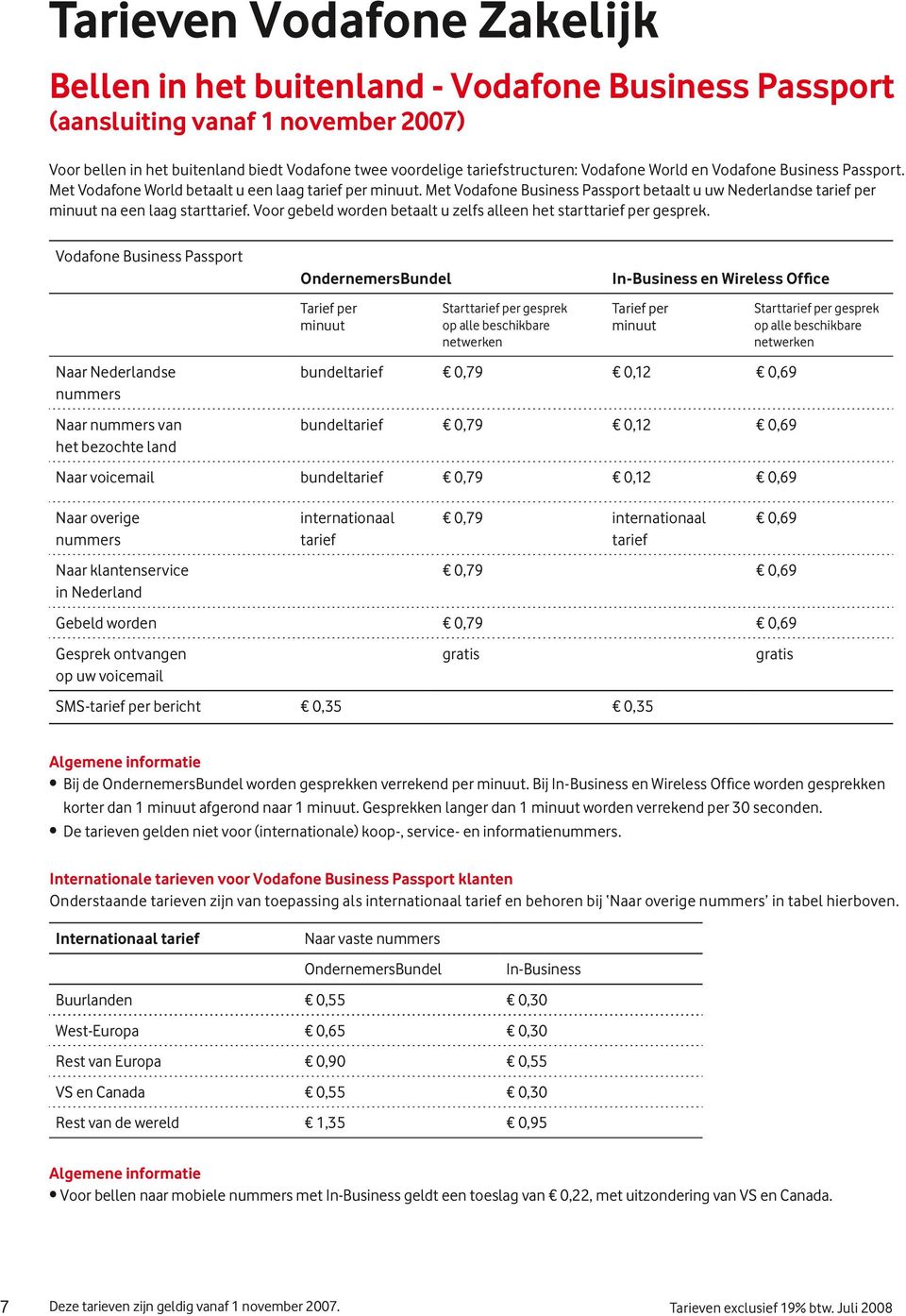 Voor gebeld worden betaalt u zelfs alleen het starttarief per gesprek.