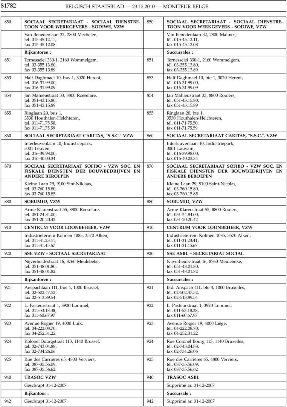 80, fax 051-43.15.89 855 Ringlaan 20, bus 1, 3530 Houthalen-Helchteren, tel. 011-71.75.