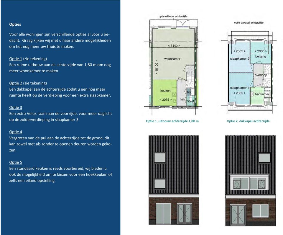 verdieping voor een extra slaapkamer.