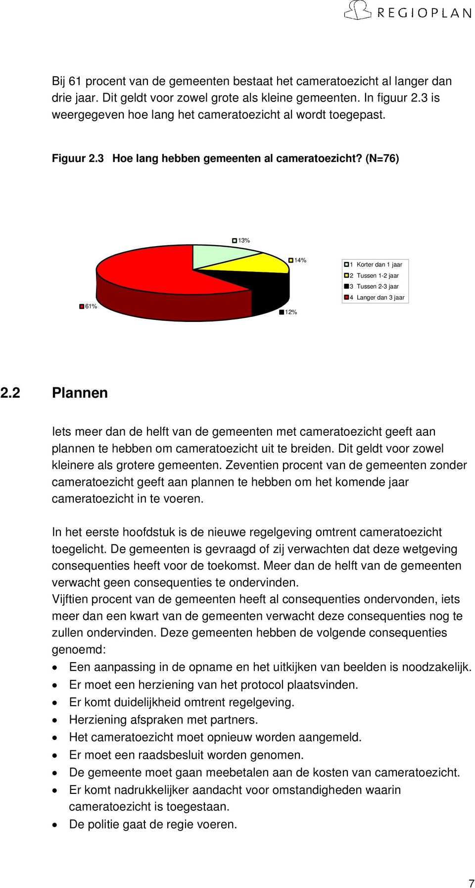 (N=76) 13% 61% 12% 14% 1 Korter dan 1 jaar 2 Tussen 1-2 jaar 3 Tussen 2-3 jaar 4 Langer dan 3 jaar 2.