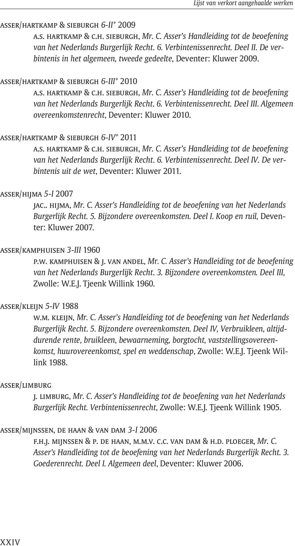 Asser s Handleiding tot de beoefening van het Nederlands Burgerlijk Recht. 6. Verbintenissenrecht. Deel III. Algemeen overeenkomstenrecht, Deventer: Kluwer 2010.