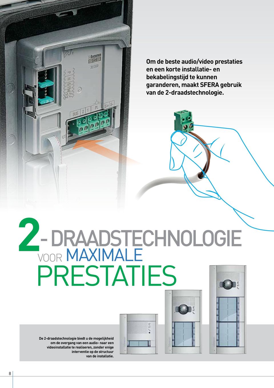 2- draadstechnologie voor MAXIMALE prestaties De 2-draadstechnologie biedt u de mogelijkheid