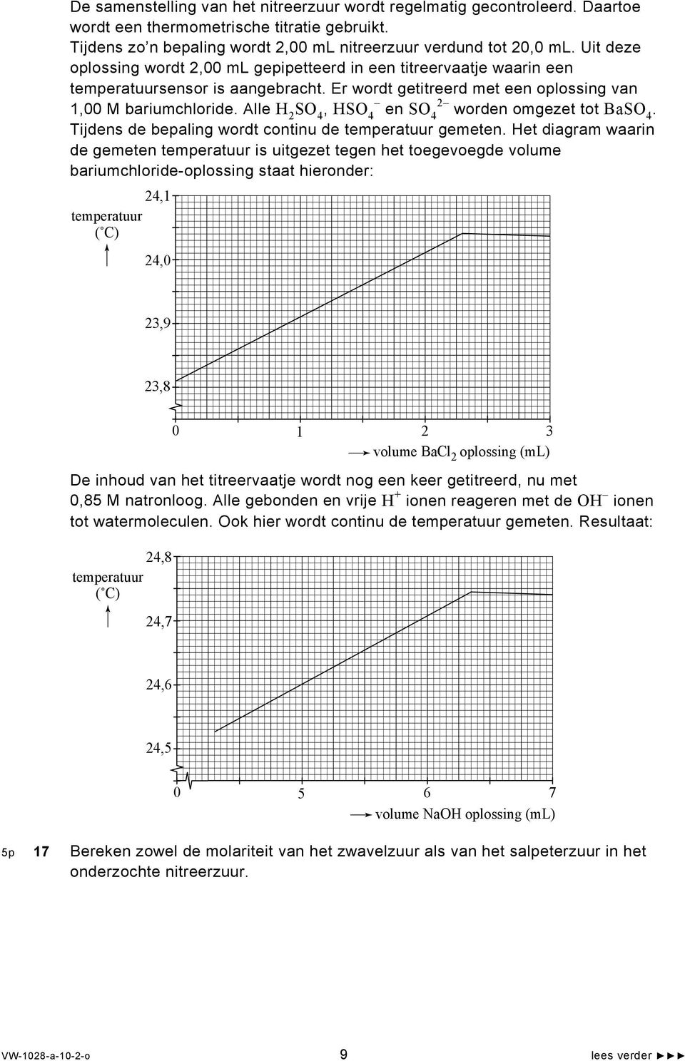 Alle H 2 SO 4, HSO 4 en SO 4 2 worden omgezet tot BaSO 4. Tijdens de bepaling wordt continu de temperatuur gemeten.