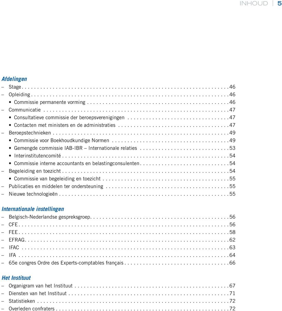 ..54 Commissie interne accountants en belastingconsulenten....54 Begeleiding en toezicht...54 Commissie van begeleiding en toezicht...55 Publicaties en middelen ter ondersteuning.