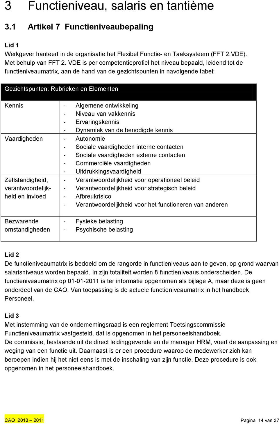 ontwikkeling - Niveau van vakkennis - Ervaringskennis - Dynamiek van de benodigde kennis Vaardigheden - Autonomie - Sociale vaardigheden interne contacten - Sociale vaardigheden externe contacten -