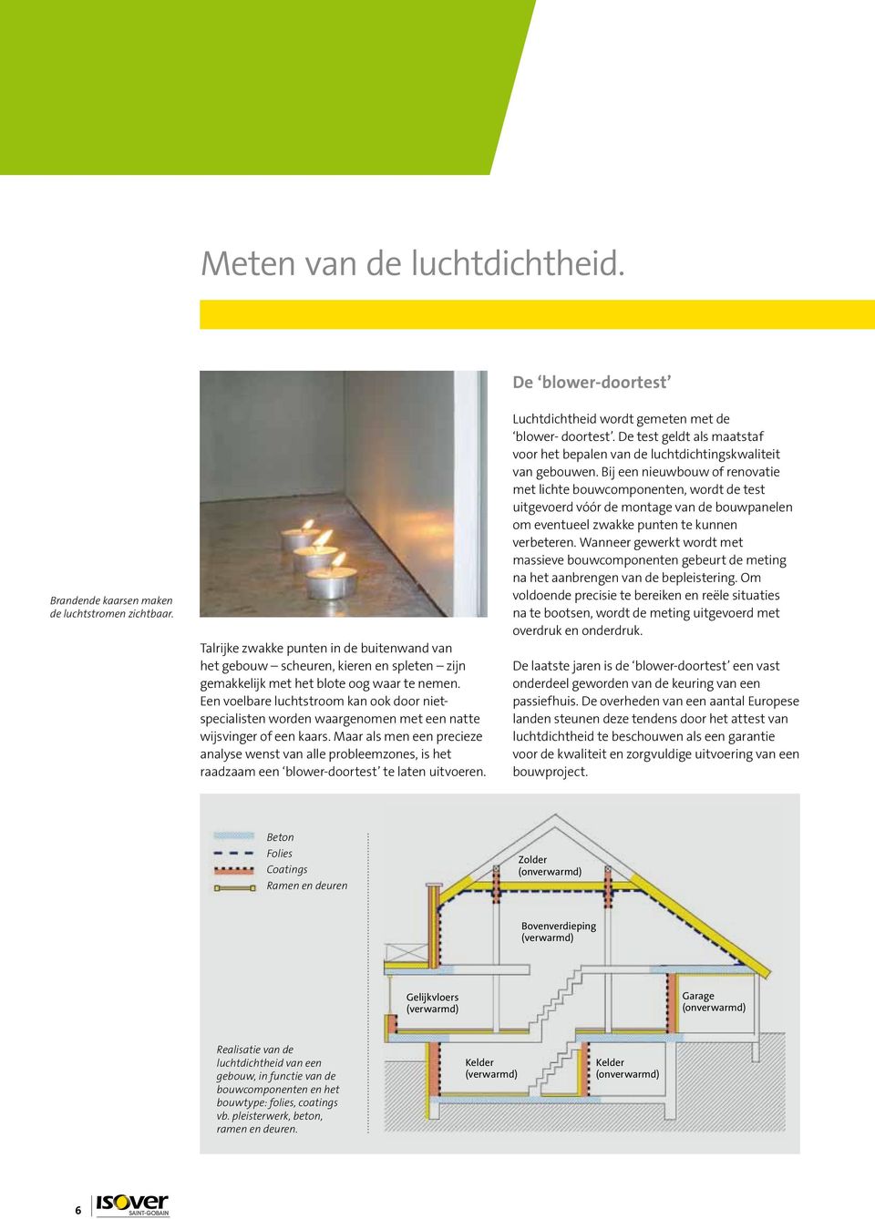 Een voelbare luchtstroom kan ook door nietspecialisten worden waargenomen met een natte wijsvinger of een kaars.