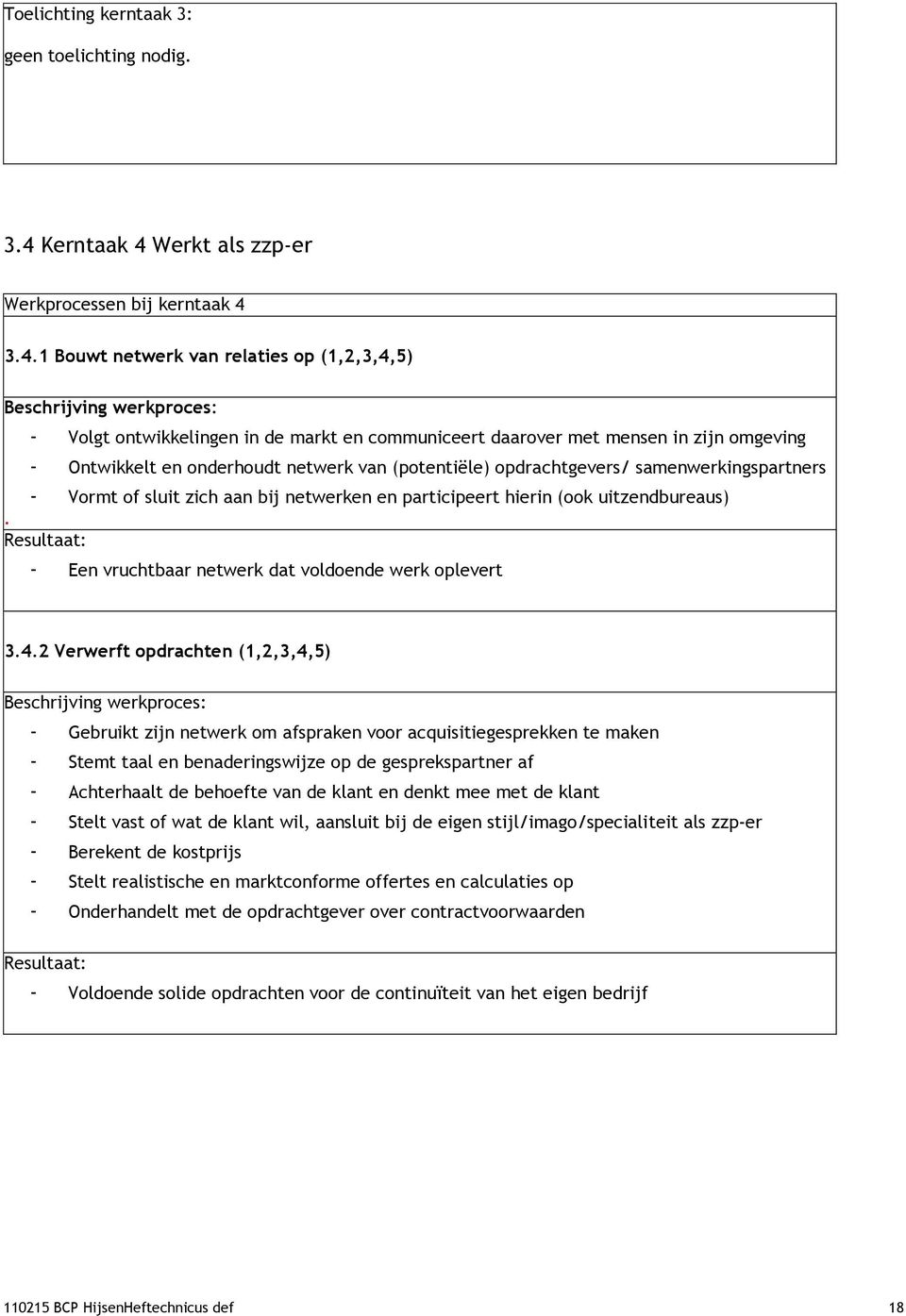 Werkt als zzp-er Werkprocessen bij kerntaak 4 