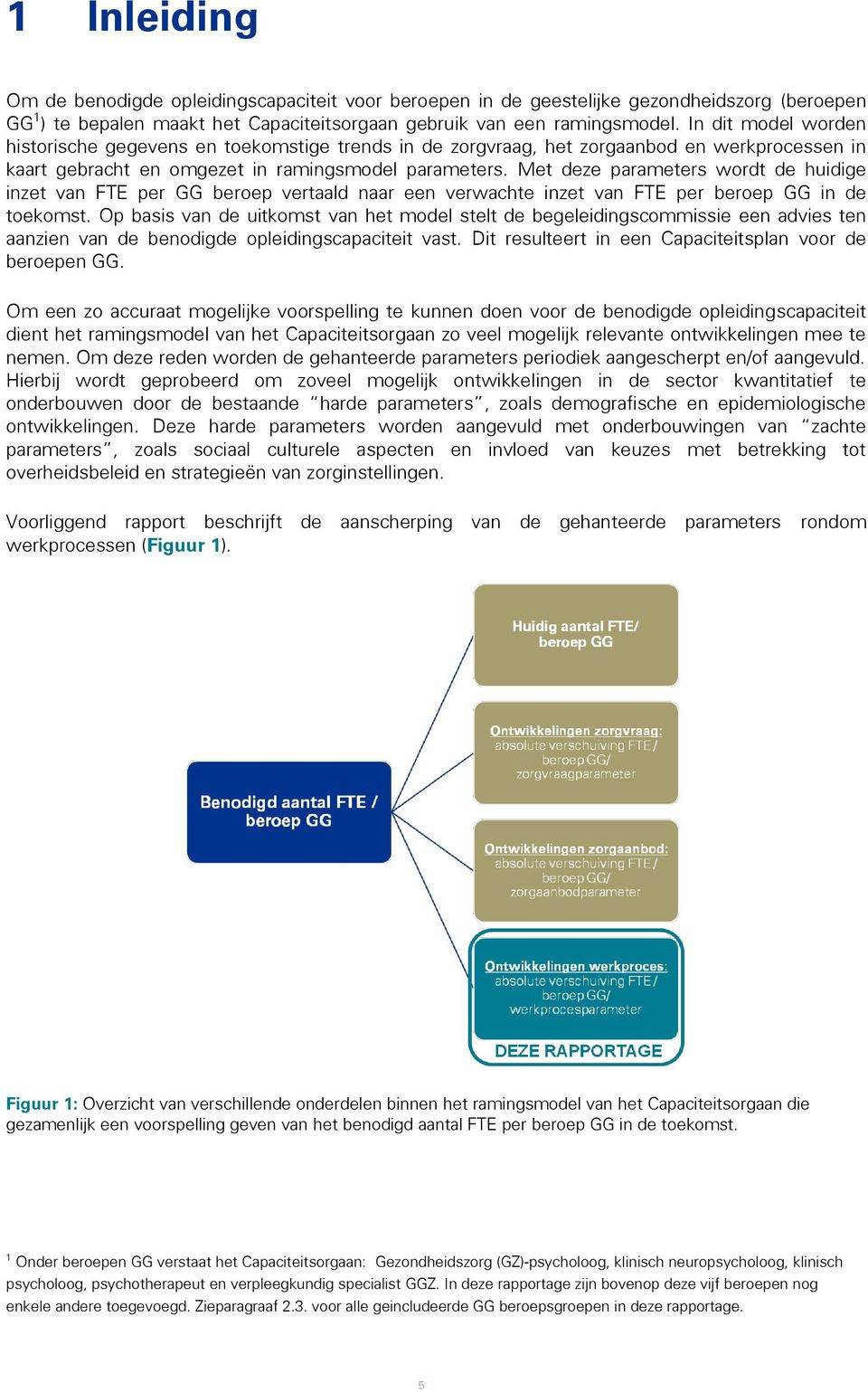 Met deze parameters wordt de huidige inzet van FTE per GG beroep vertaald naar een verwachte inzet van FTE per beroep GG in de toekomst.