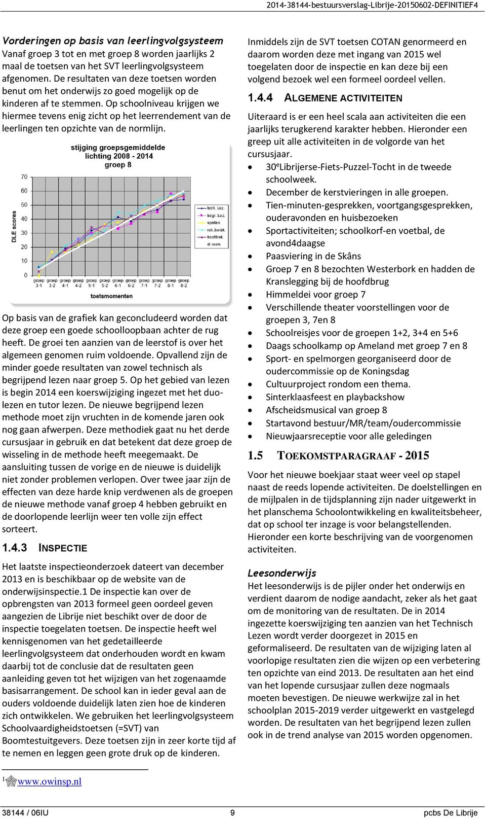 Op schoolniveau krijgen we hiermee tevens enig zicht op het leerrendement van de leerlingen ten opzichte van de normlijn.