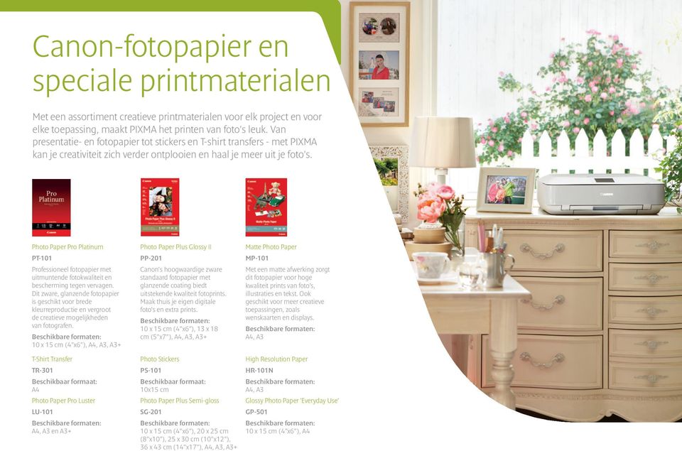 Photo Paper Pro Platinum PT-101 Professioneel fotopapier met uitmuntende fotokwaliteit en bescherming tegen vervagen.