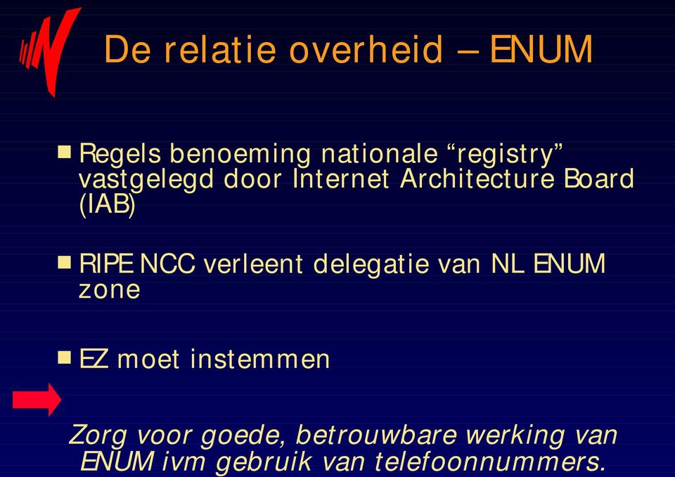 verleent delegatie van NL ENUM zone EZ moet instemmen Zorg