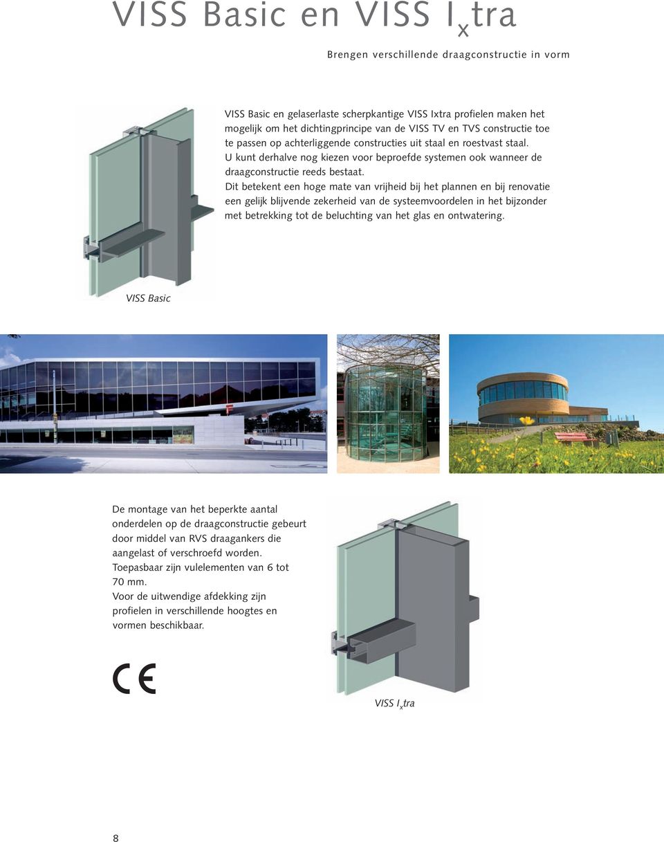 Dit betekent een hoge mate van vrijheid bij het plannen en bij renovatie een gelijk blijvende zekerheid van de systeemvoordelen in het bijzonder met betrekking tot de beluchting van het glas en