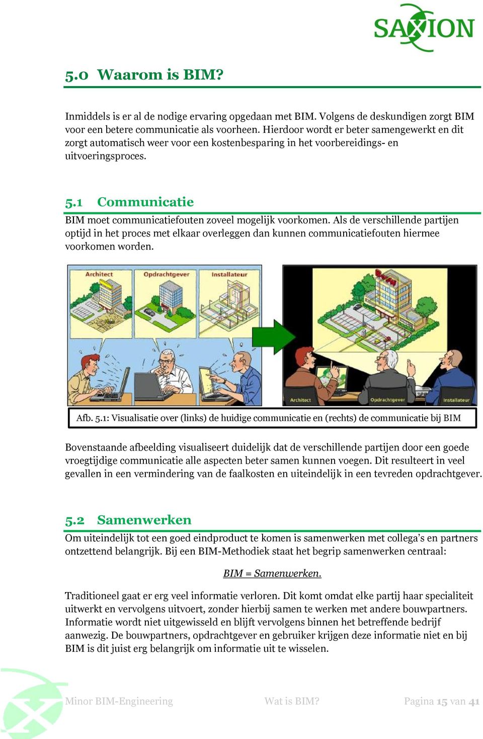 1 Communicatie BIM moet communicatiefouten zoveel mogelijk voorkomen. Als de verschillende partijen optijd in het proces met elkaar overleggen dan kunnen communicatiefouten hiermee voorkomen worden.