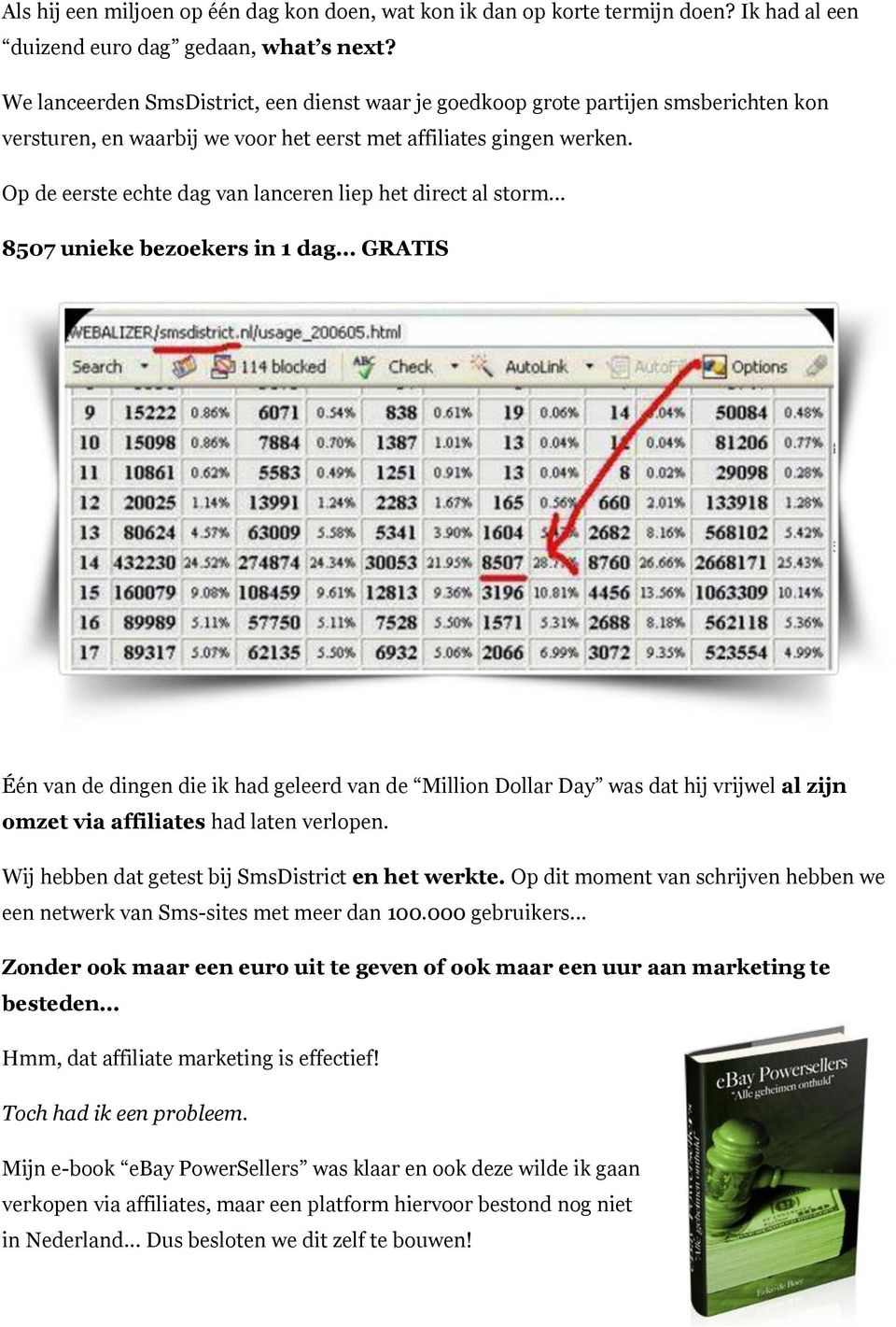 Op de eerste echte dag van lanceren liep het direct al storm... 8507 unieke bezoekers in 1 dag.