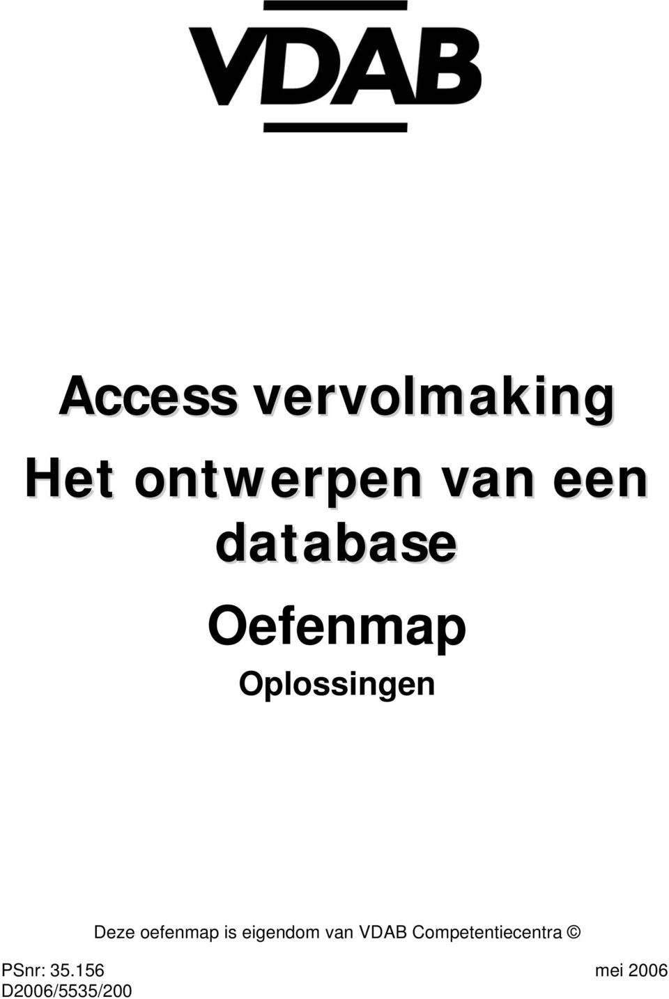 oefenmap is eigendom van VDAB