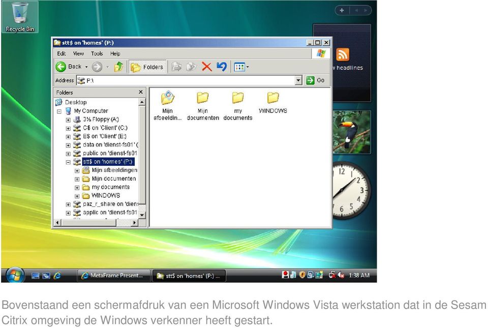 werkstation dat in de Sesam Citrix