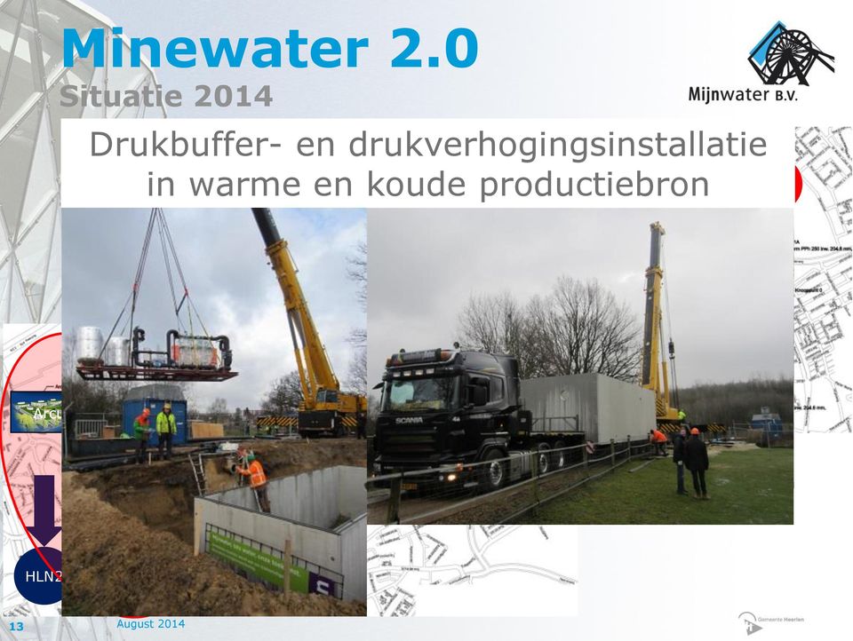 drukverhogingsinstallatie voor energie-uitwisseling cluster A tussen in warme cluster- en